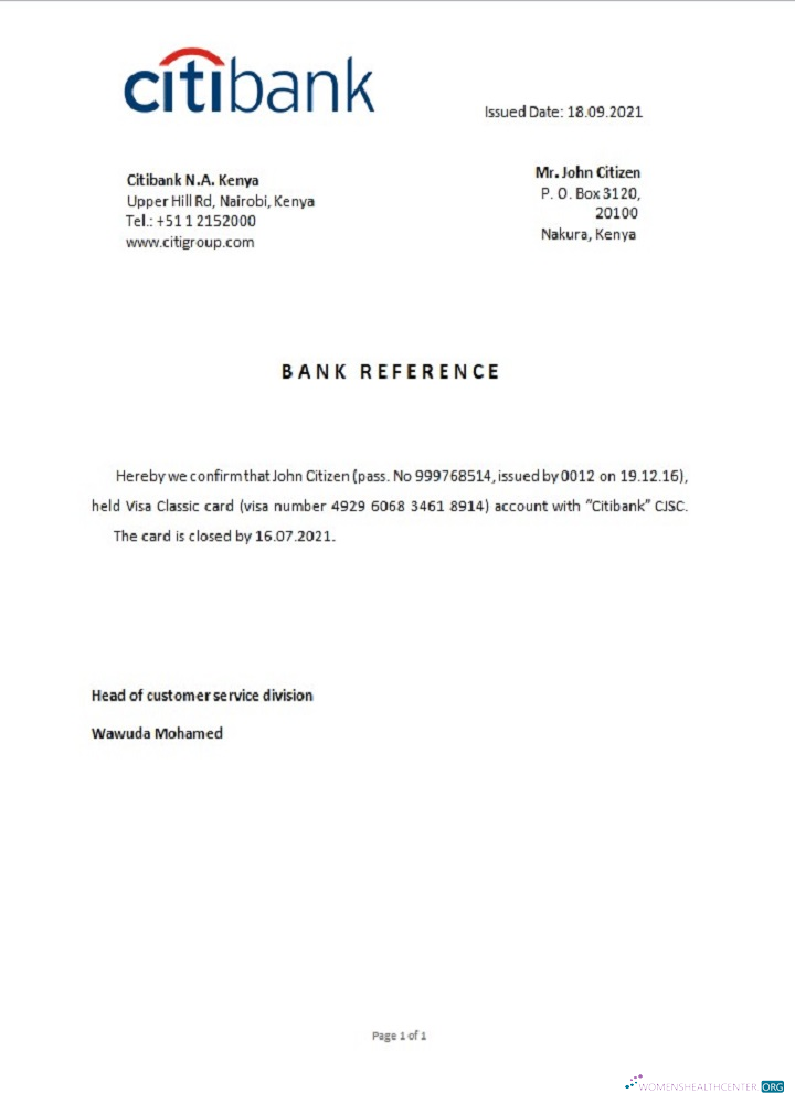 Download Kenya Citibank closure reference Photoshop template